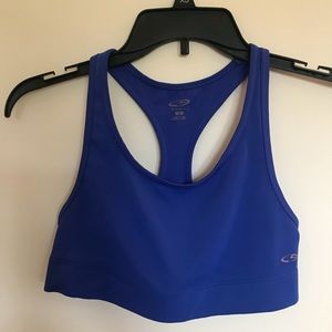 Blue sports bra